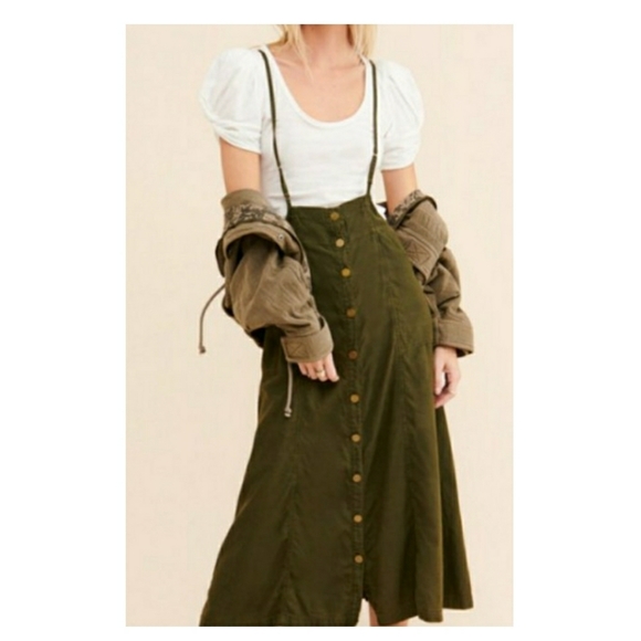 Anthropologie Dresses & Skirts - Anthropologie Pilcro Green Moss Overall Skirt